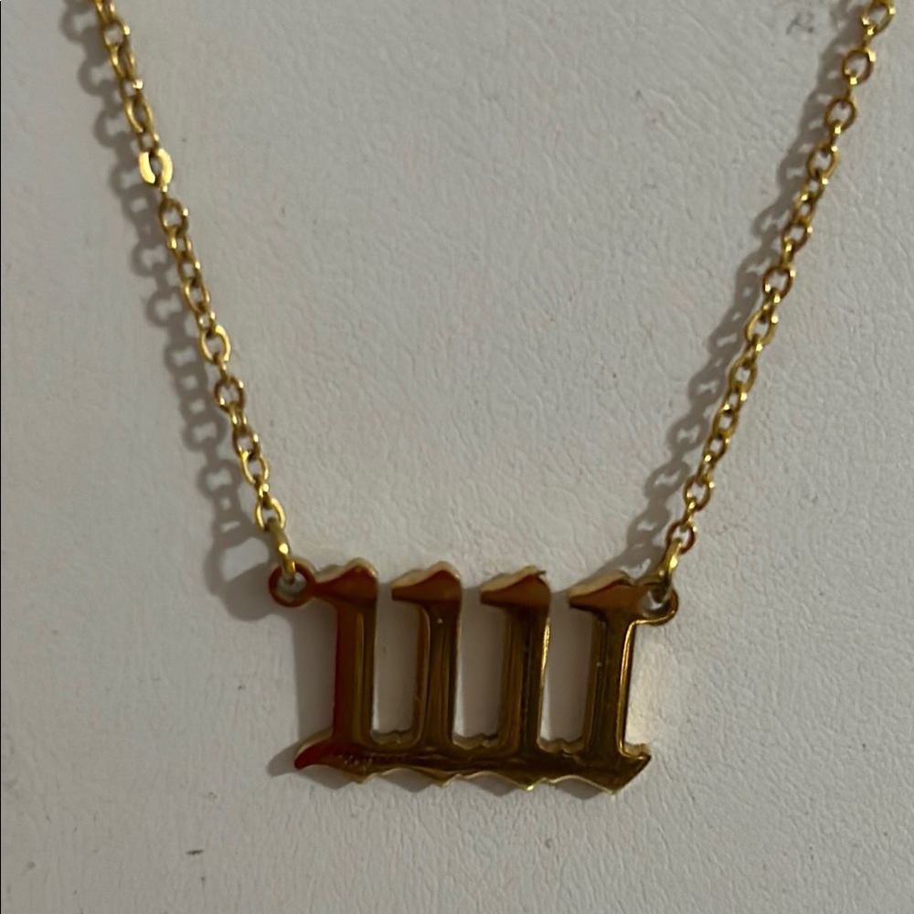 Gold Tone Stainless Steel Adjustable 11:11 Necklace